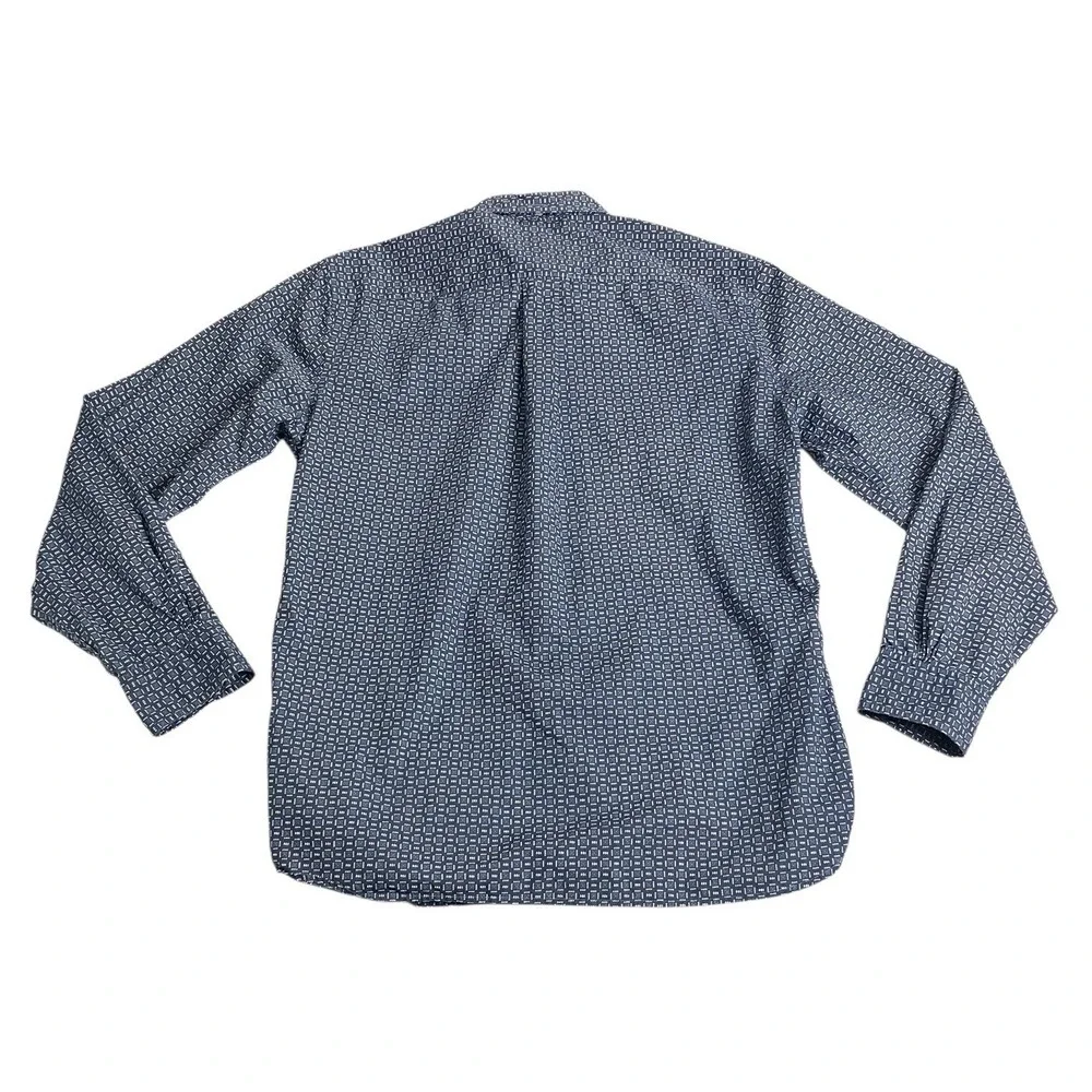 Brooks Brothers Red Fleece Shirt Men S Blue Geometric All Over Print Long Sleeve - Picture 2 of 13